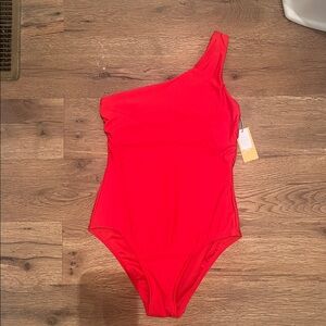 Red One-Shoulder Swimsuit/Bodysuit